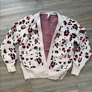 Leopard Print Cardigan Sweater